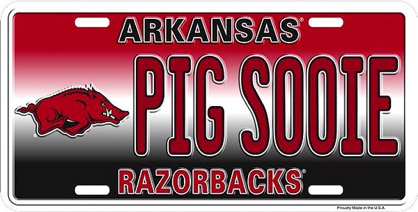 signs 4 fun Arkansas Razorbacks Sooie License Plate