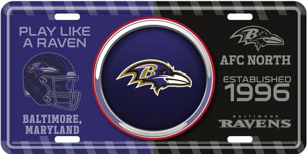 signs 4 fun Baltimore Ravens Bullseye License Plate