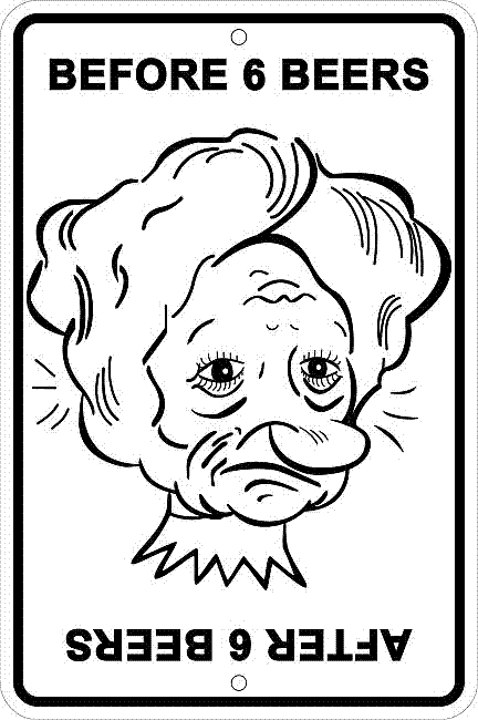 signs 4 fun Before and After 6 Beers Sm. Parking Sign