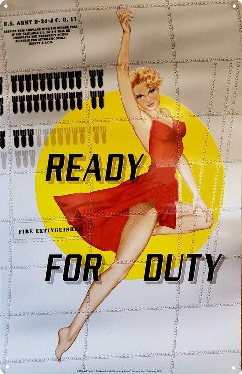 signs 4 fun Bomber Art - Ready For Duty Bomb Metal Sign