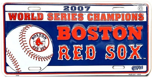 signs 4 fun Boston Red Sox Champions 2007 License Plate