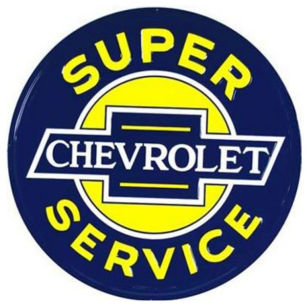 signs 4 fun Chevy Super Service 24 inch Large Round Sign
