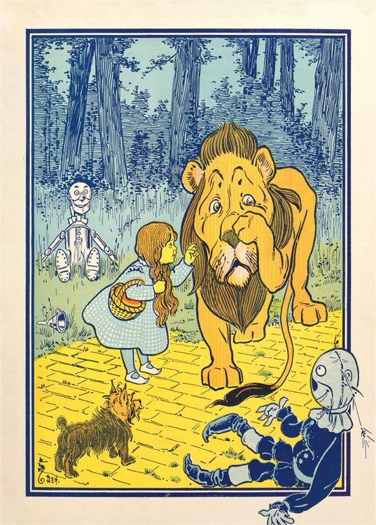 signs 4 fun Classic Wiz of OZ Dorothy and Lion Magnet