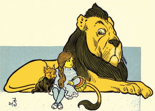 signs 4 fun Classic Wiz of OZ Lion and Dorothy Magnet