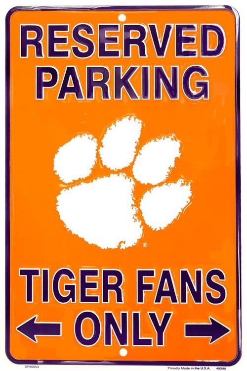 signs 4 fun Clemson Tigers Reserved Sm. Parking Sign