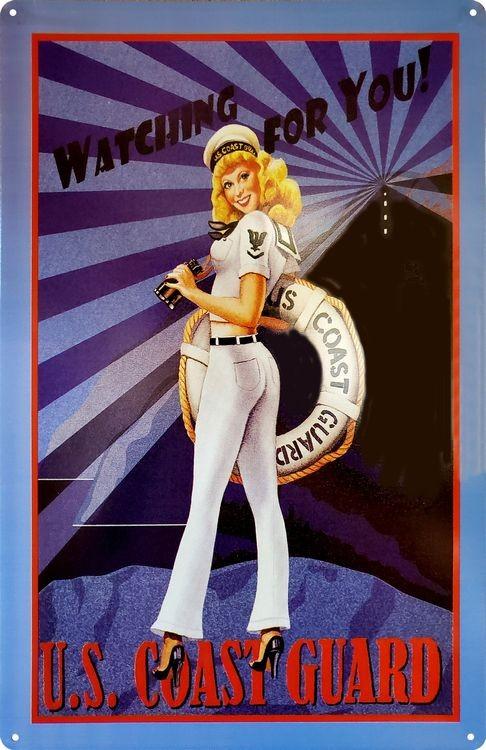 signs 4 fun Coast Guard Girl - Watching for You Metal Sign