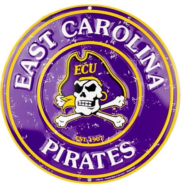 signs 4 fun East Carolina Pirates 12 inch Round Sign