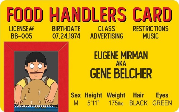 signs 4 fun Eugene Mirman - Gene Belcher - Bob's Burgers ID