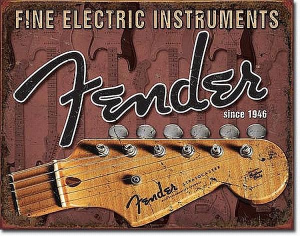 signs 4 fun Fender Guitar - Head Stock Metal Tin Sign