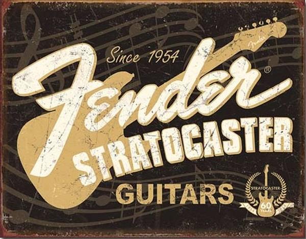 signs 4 fun Fender Stratocaster 60th Metal Tin Sign