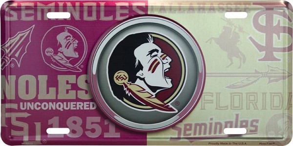 signs 4 fun Florida State Seminoles Bullseye License Plate