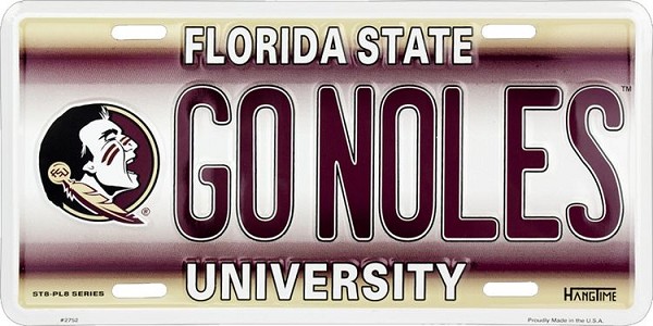 signs 4 fun Florida State Seminoles GO NOLES License Plate