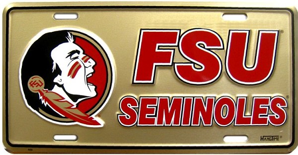 signs 4 fun Florida State Seminoles Gold License Plate