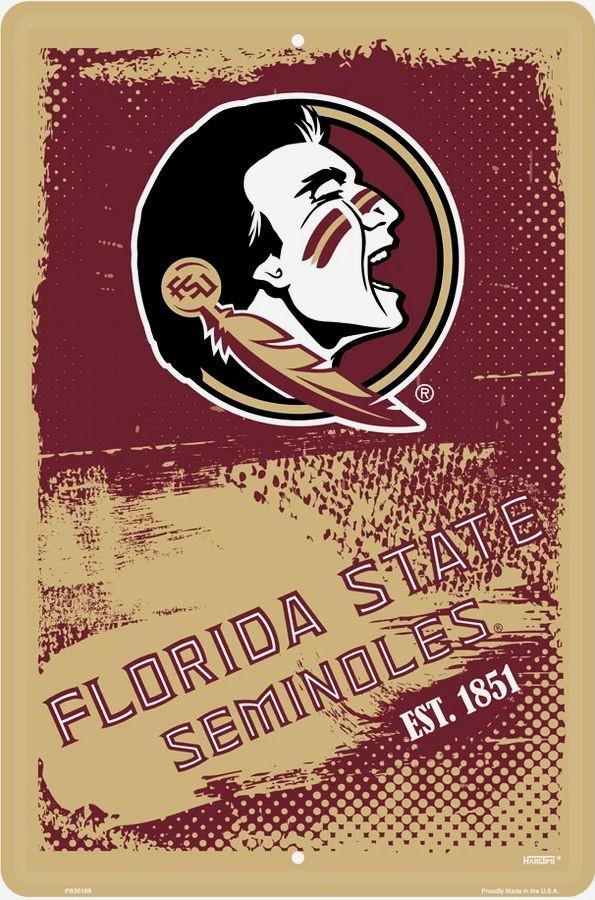 signs 4 fun Florida State Seminoles Grunge Large Parking Sign