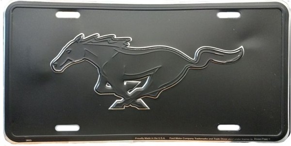 signs 4 fun Ford Mustang Outline Black License Plate