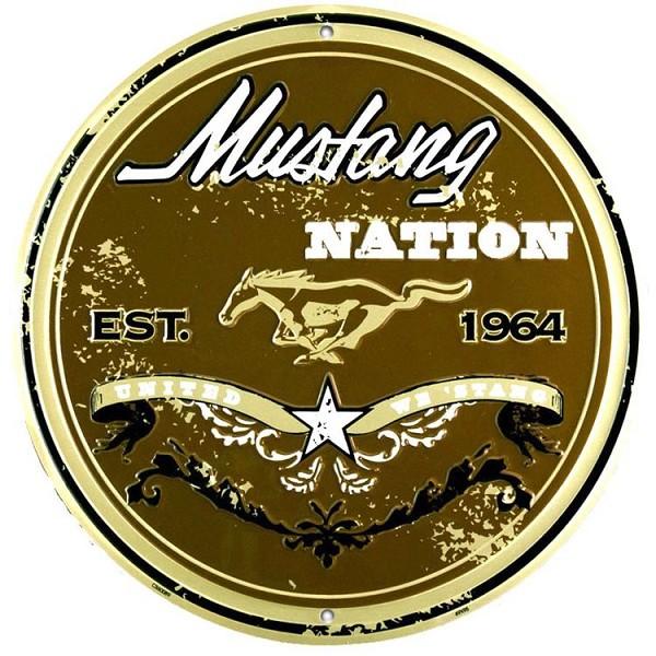 signs 4 fun Ford Mustang Weathered Nation Round Sign