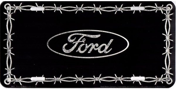 signs 4 fun Ford Oval with Barbed Wire Mosaic License Plate
