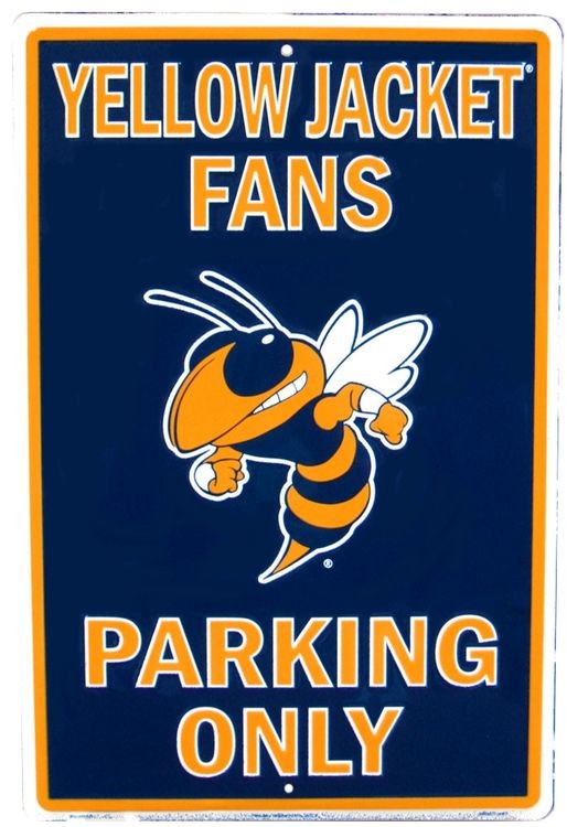 signs 4 fun Georgia Tech Yellowjackets Large Parking Sign