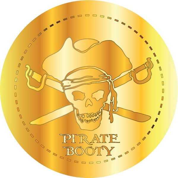signs 4 fun Gold Pirate Treasure Piece Large Sticker
