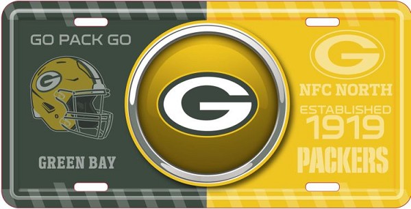 signs 4 fun Green Bay Packers Bullseye License Plate