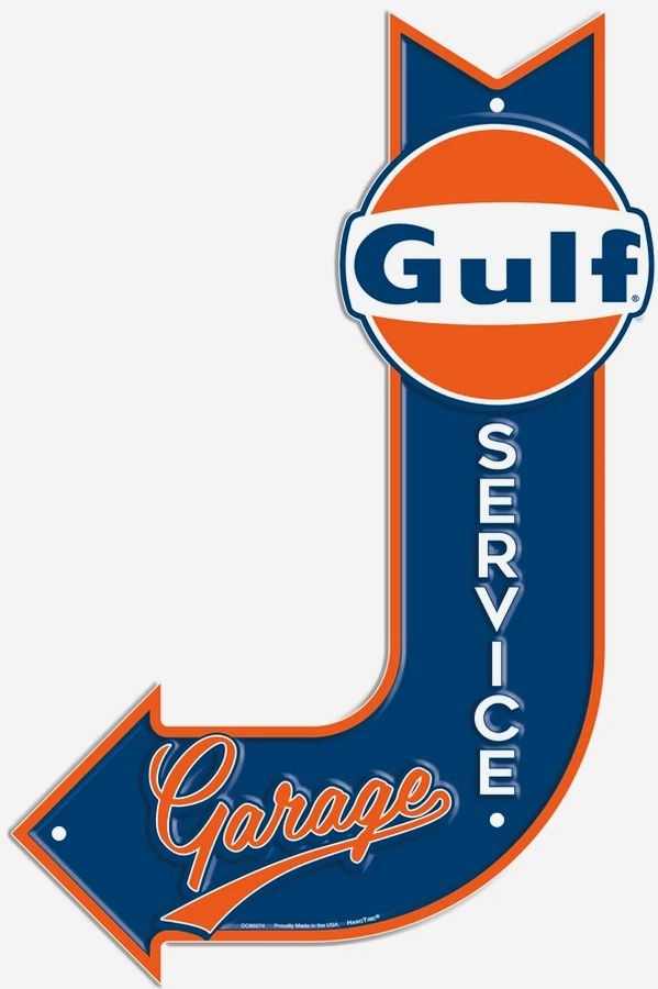 signs 4 fun Gulf Service Garage Bent Arrow Die Cut Sign
