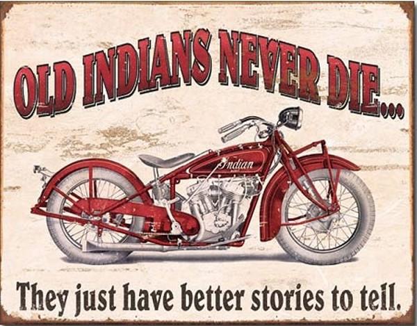 signs 4 fun Indian Motorcycle - Old Indian Metal Tin Sign