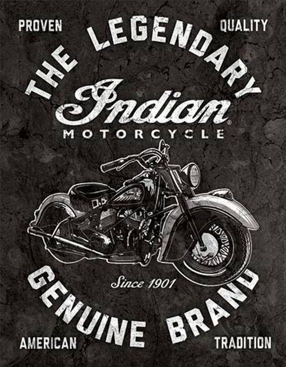 signs 4 fun Indian Motorcycles - Legendary Metal Tin Sign
