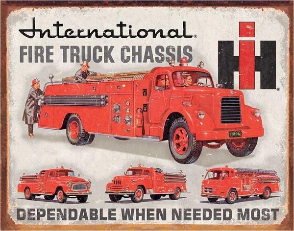 signs 4 fun International Fire Truck Chassis Metal Sign