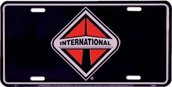 signs 4 fun International Truck Black License Plate