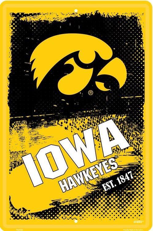 signs 4 fun iowa Hawkeyes Grunge Large Parking Sign