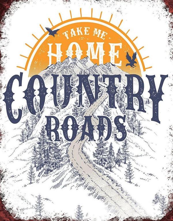signs 4 fun John Denver - Country Roads Metal Tin Sign