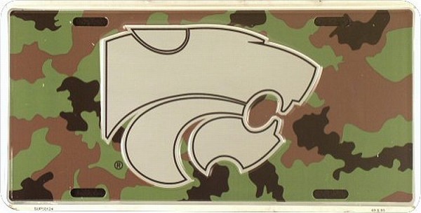 signs 4 fun Kansas State Wildcats Camo License Plate