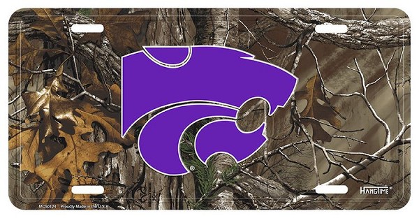 signs 4 fun Kansas State Wildcats Realtree camo License Plate