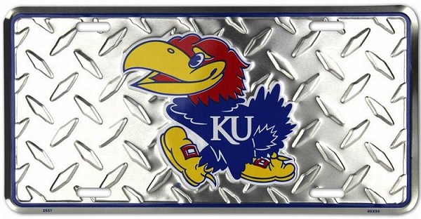 signs 4 fun Kansas Univ Jayhawks Diamond License Plate