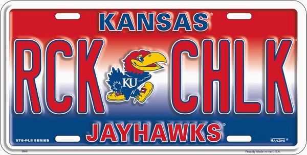 signs 4 fun Kansas Univ Jayhawks ST8 PL8 License Plate