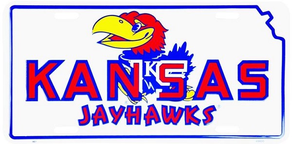 signs 4 fun Kansas Univ Jayhawks State License Plate
