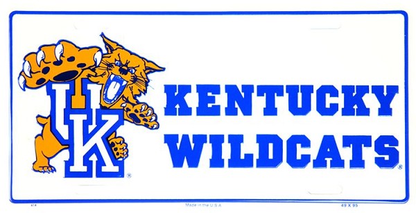 signs 4 fun Kentucky Wildcats N White License Plate