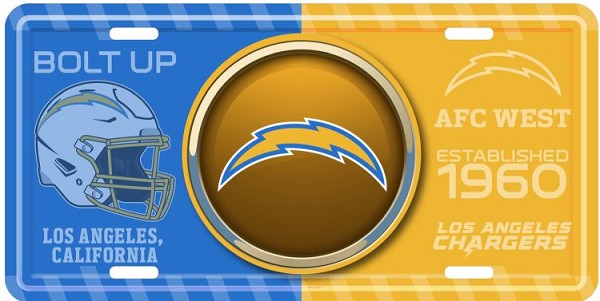 signs 4 fun Los Angeles Chargers Bullseye License Plate