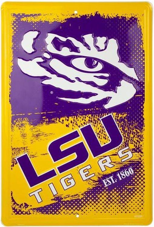 signs 4 fun Louisiana State Tiger Grunge Large Parking Sign