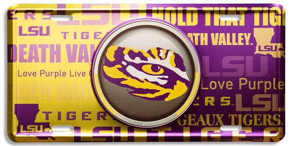 signs 4 fun Louisiana State Tigers Bullseye License Plate
