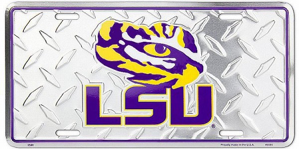 signs 4 fun Louisiana State Tigers Diamond License Plate