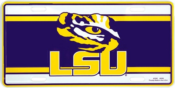 signs 4 fun Louisiana State Tigers Logo License Plate