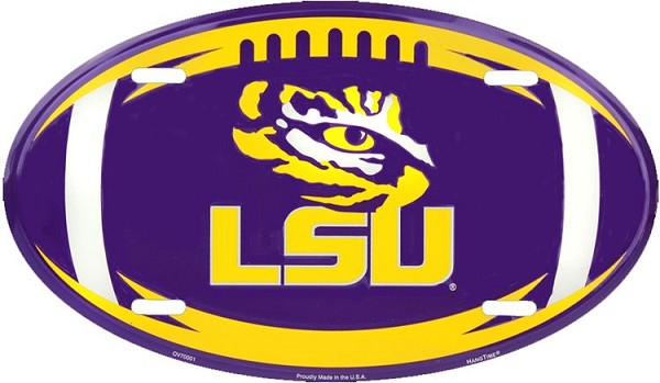 signs 4 fun Louisiana State Tigers Oval License Plate