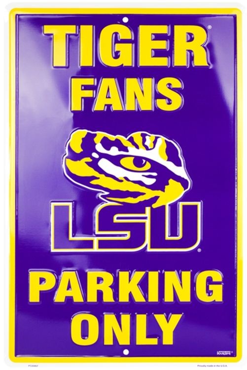 signs 4 fun Louisiana State Tigers Purple Large Parking Sign