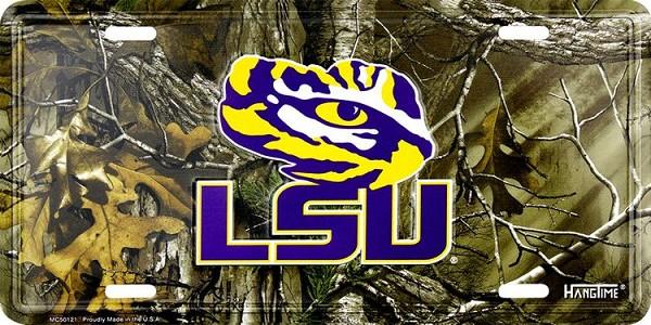 signs 4 fun Louisiana State Tigers Realtree camo License Plate