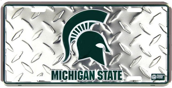 signs 4 fun Michigan State Spartans Diamond License Plate
