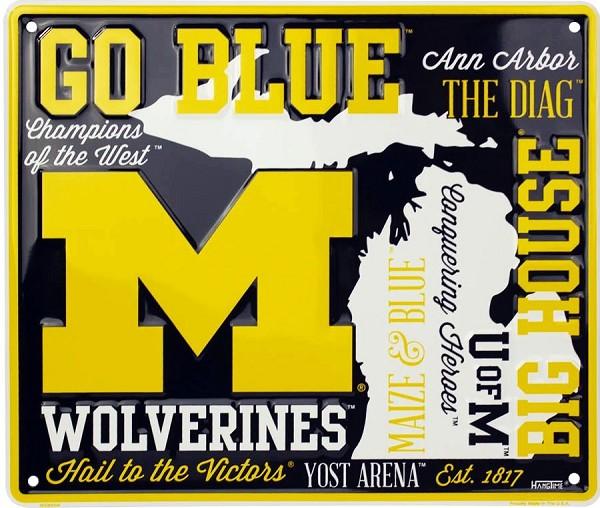 signs 4 fun Michigan Univ Wolverine Fan Cloud College Sign