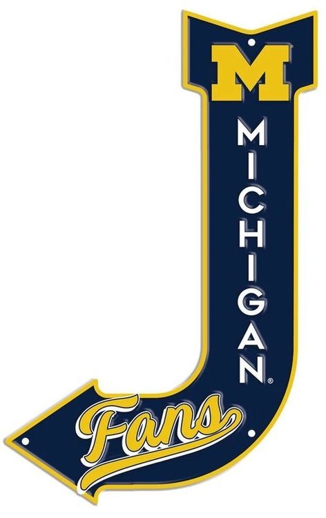 signs 4 fun Michigan Univ Wolverines Bent Arrow Die Cut Sign