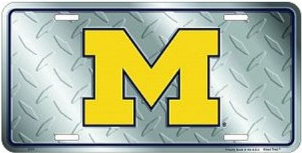 signs 4 fun Michigan Univ Wolverines Diamond II License Plate