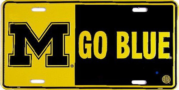 signs 4 fun Michigan Univ Wolverines Go Blue License Plate